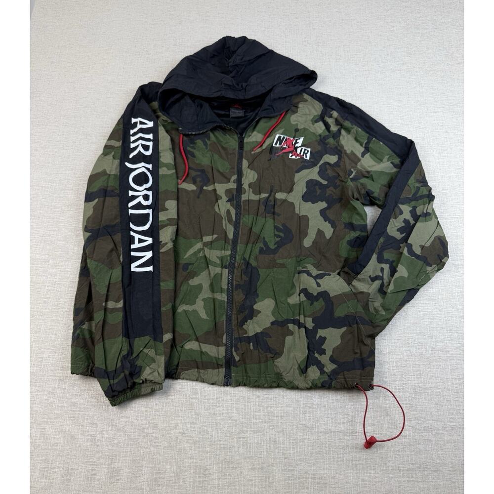 Nike Jordan Men’s XL Camo Windbreaker Jacket Full Zip Hooded Jumpman Air - Picture 4 of 9